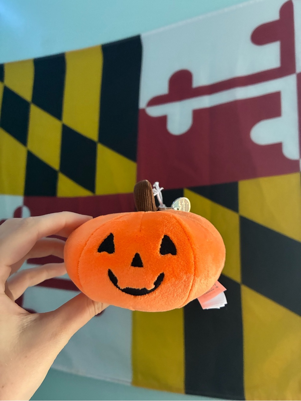 Jellycat Orange Plush Jack-o'-Lantern Keychain